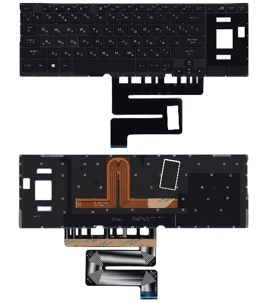 Клавиатура для ноутбука Asus ROG GX501VS GX501VSK черная c подсветкой маленький энтер
