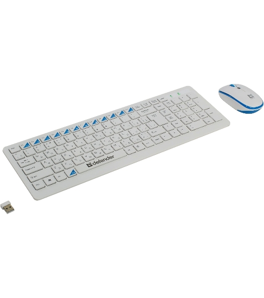 Комплект клавиатура+мышь Defender Skyline 895 беспроводной, USB, 2000 DPI, белый