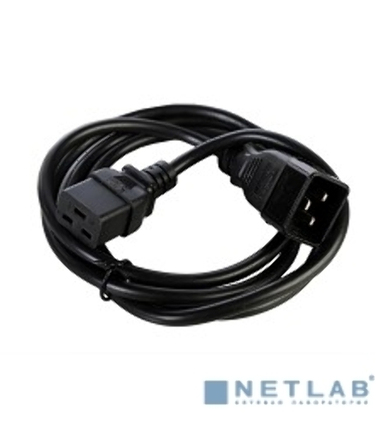 Шнур питания ЦМО с заземлением IEC 60320 C19/IEC 60320 C20, 16А/250В (3x1,5), длина 3 м. (R-16-Cord-C19-C20-3)
