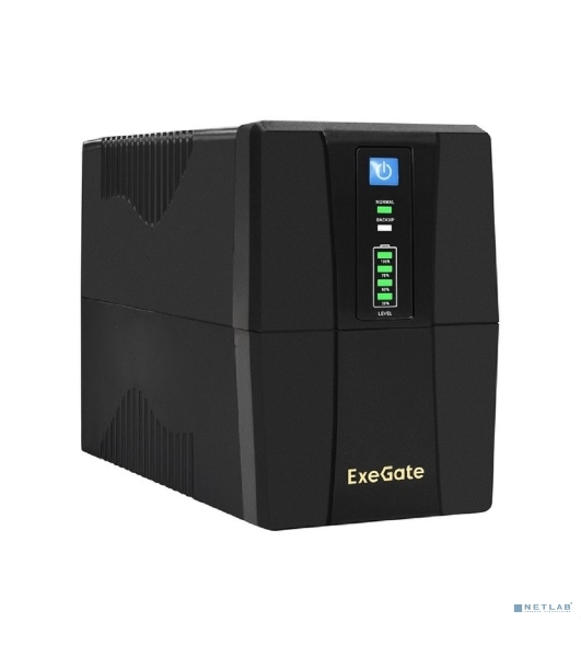 Источник бесперебойного питания ExeGate EX292786RUS Power Back BNB-1000.LED.AVR.2SH.RJ.USB 1000VA/550W,LED, AVR, 2*Schuko, RJ45/11,USB, черный