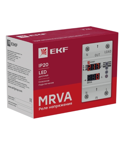 Реле напряжения и тока с дисплеем MRVA 25A EKF PROxima MRVA-25A