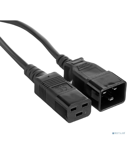 Кабель питания (UPS) ExeGate Power EC20-3P (С19->С20) VDE-250V-3*1.5-СU, 16А, черный, 3м