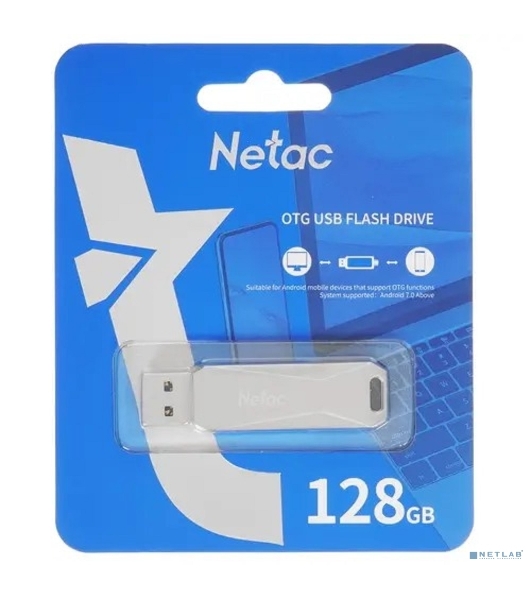 Флешка USB Netac U782C NT03U782C-128G-30PN dual USB 3.0+TypeC 128Gb, retail version