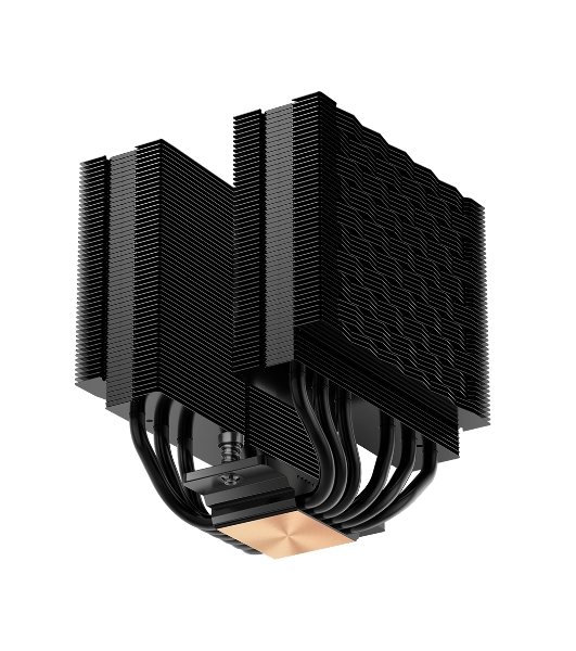 Кулер для процессора PCCooler RT620 BK (250W, 4-pin PWM, 157mm, Al/Cu, 6x6mm, 2x120mm, 73.32CFM, 34.9dBA, 2200RPM, S: 1851/1700/1200/115X, AM5/AM4, black)