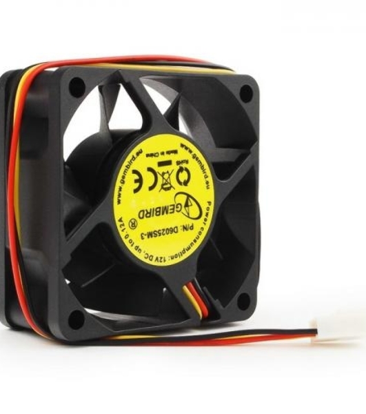 Вентилятор для корпуса Gembird D6025SM-3 черный, 60 мм, 4000 об/мин, 25 дБ, 3 pin