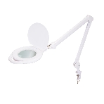 Лупа на струбцине Rexant, круглая, 5D, с подсветкой 96 LED, теплый и холодный свет, белая, фото 1