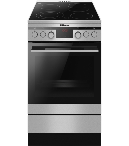Плита электрическая Hansa FCCX58225 серебристый, конфорок 4 шт, духовка 65 л, 50 см x 85 см x 60 см
