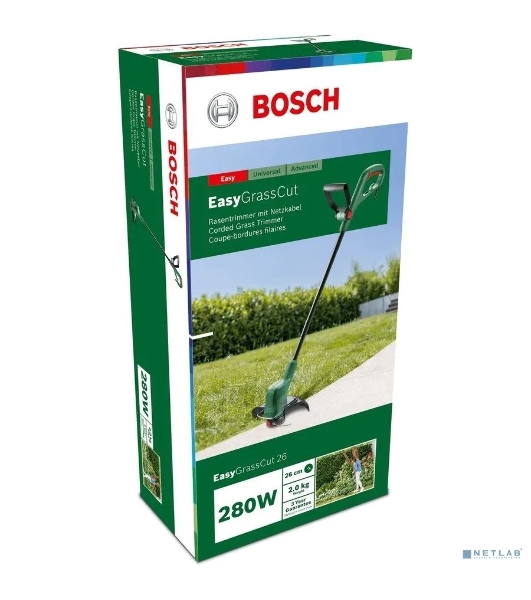 Триммер электрический Bosch EasyGrassCut 26 280Вт неразбор.штан. реж.эл.:леска
