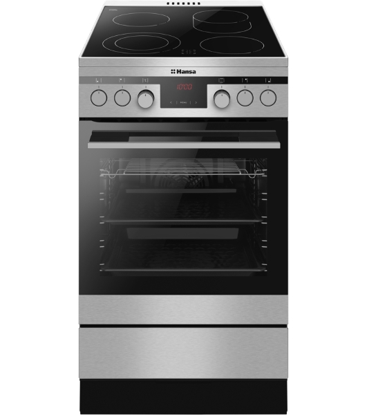Плита электрическая Hansa FCCX58225 серебристый, конфорок 4 шт, духовка 65 л, 50 см x 85 см x 60 см