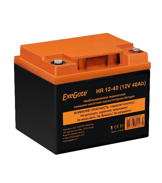 Аккумуляторная батарея ExeGate HR 12-40 (12V 40Ah, под болт М6)
