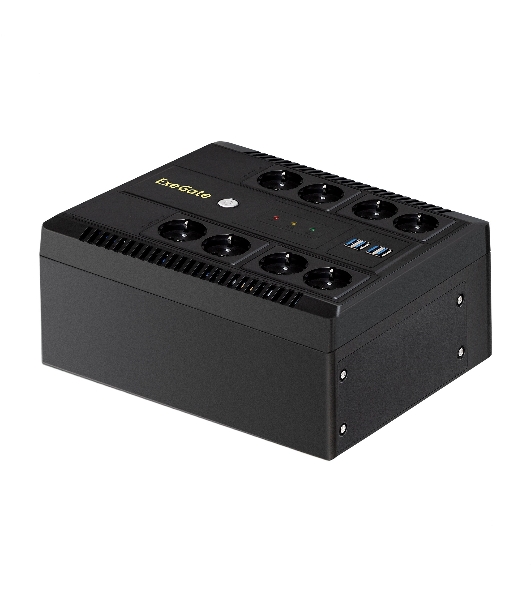 Источник бесперебойного питания ExeGate NEO Smart LHB-650.LCD.AVR.8SH.CH.RJ.USB 650VA/390W, LCD, AVR, 8*Schuko, RJ45/11, USB, 4*USB-порта для зарядки, черный