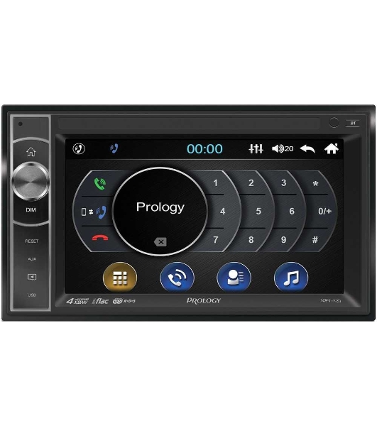Автомагнитола Prology MPV-120, 2 DIN, 6.2', Bluetooth, USB Type-A, AUX, пульт ДУ