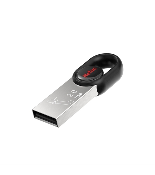 Флешка USB Netac UM2 (NT03UM2N-064G-20BK), 64Gb, USB 2.0, R/W 100/40, серебристый/черный