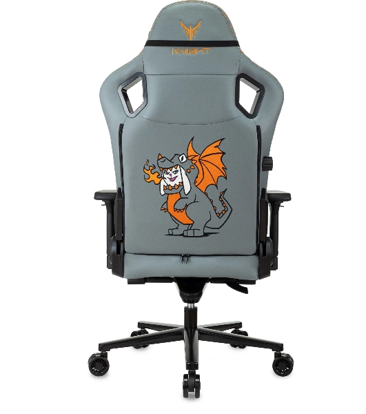 Кресло игровое Knight Craft Dragon серый эко.кожа крестов. металл