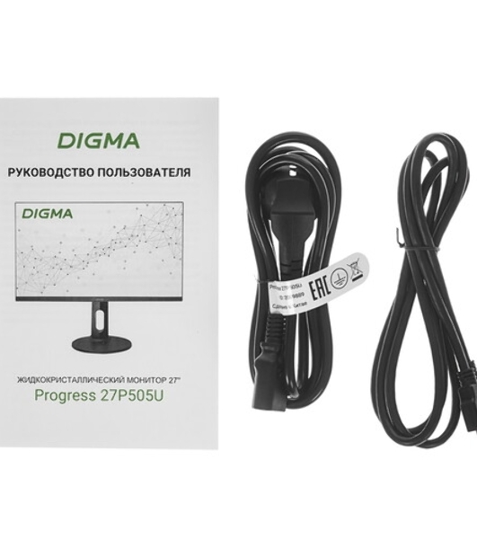 Монитор 27' Digma Progress 27P505U IPS 3840x2160, 60 Гц, 5 мс, 16:9, 350 кд/м², 2xHDMI, 2xDP, 1x3.5 мм, 2x3 Вт, черный