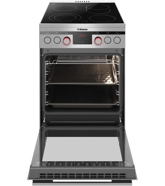 Плита электрическая Hansa FCCX58225 серебристый, конфорок 4 шт, духовка 65 л, 50 см x 85 см x 60 см