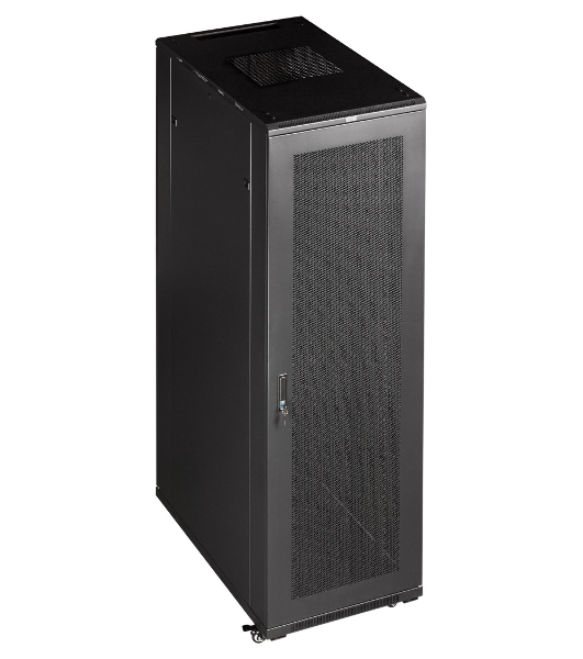 Шкаф 19' Business, 27U 600x800, черный, передняя дв. перфорир., задняя дв. распашная перфорир.