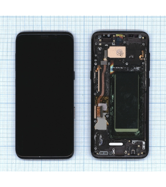 Дисплей для Samsung Galaxy S8 SM-G950F в сборе с тачскрином и рамкой OLED черный