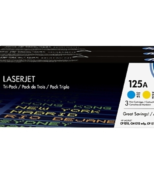 Картридж лазерный комплект HP CF373AM голубой/пурпурный/желтый для CLJ CP1215/1515 3 х 1400 стр.