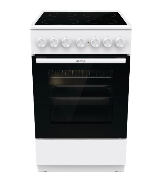 Плита электрическая Gorenje GEC5B41WG белый, конфорок 4 электрических, духовка 62 л, 50 см x 85 см x 59.4 см