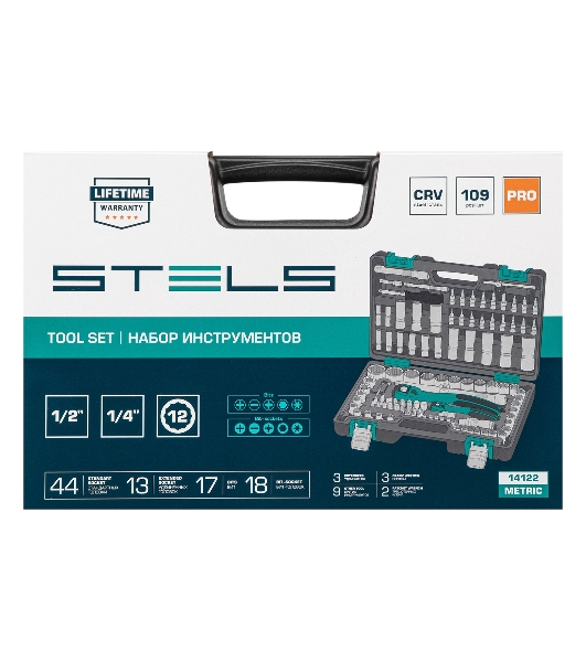 Набор инструментов Stels 14122 109 предметов 12-ганные головки