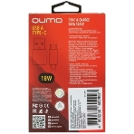 Кабель Qumo Type-С кабель, 1м, USB 2.0, 5В, 2А, 10Вт, тканевая оплетка, стальной коннектор, серый космос, фото4