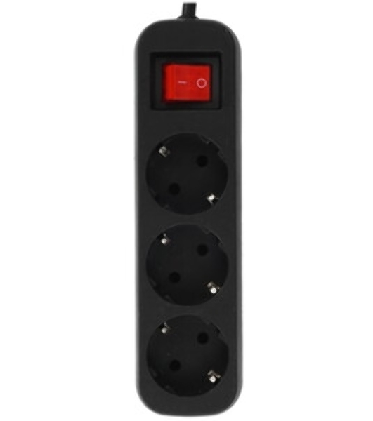 Удлинитель Defender G350 черный, 5 м, EURO, 3 розетки, 2200 Вт