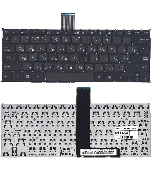 Клавиатура для ноутбука Asus F200CA F200LA F200MA X200 черная, без рамки, плоский Enter