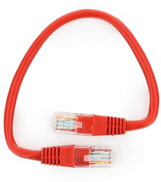 Патч-корд UTP Cablexpert cat.5e, 0.25м, литой, многожильный, красный