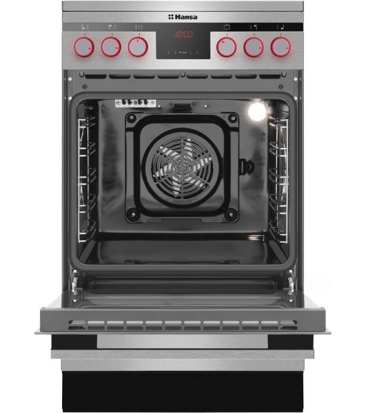 Плита электрическая Hansa FCCX58225 серебристый, конфорок 4 шт, духовка 65 л, 50 см x 85 см x 60 см