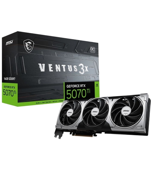 Видеокарта MSI RTX 5070Ti 16G VENTUS 3X OC 16Gb GDDR7 256bit 3xDP HDMI 3FAN RTL