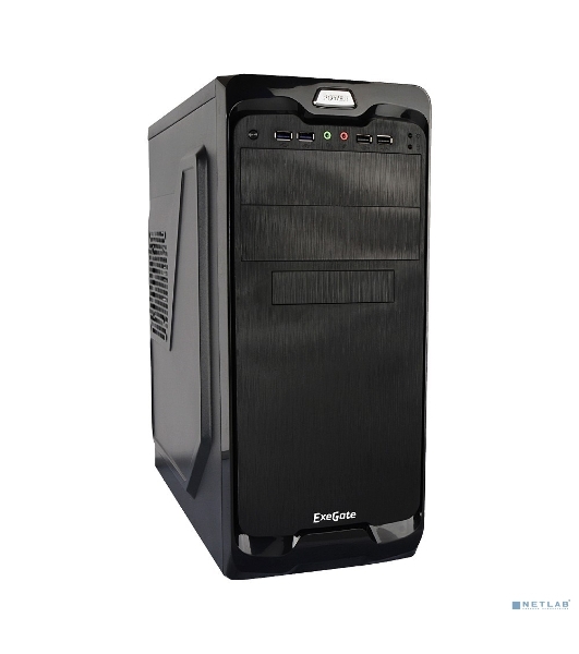 Компьютерный корпус Miditower ExeGate UN-604 Black, ATX, (UN450, 120мм) 2хUSB+2хUSB 3.0, Audio