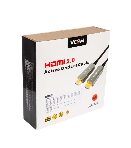 Активный оптический кабель HDMI 19M/M,ver. 2.0, 4K@60 Hz 40m VCOM