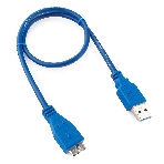 Кабель Gembird/Cablexpert USB 3.0 Pro, AM/microBM 9P, 0.5м, экран, синий, фото 1
