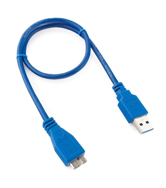 Кабель Gembird/Cablexpert USB 3.0 Pro, AM/microBM 9P, 0.5м, экран, синий