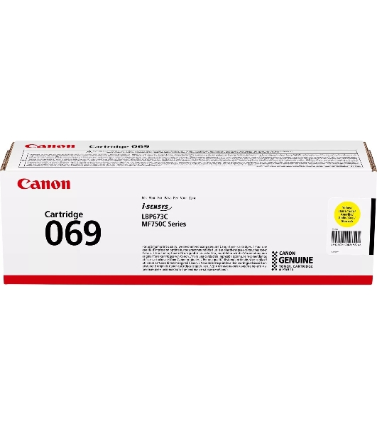 Картридж лазерный Canon 069Y (5091C002) желтый (2000 стр.) для Canon MF752Cdw/754Cdw, LBP673Cdw