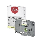 Кассета с лентой S'OK by Sakura Printing TZEC21 для Brother, черный на желтом, 9мм/8м, наклейка, фото 1