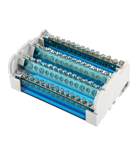 Шина на DIN-рейку в корпусе (кросс-модуль) Rexant 4х15