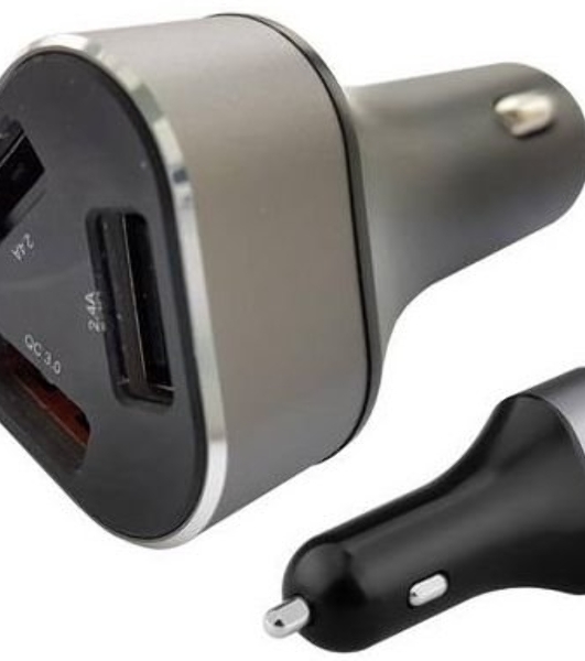 Автомобильное зарядное устройство ACD черный 23Вт, 3xUSB 1QC+2Smart, 3.6~12В, 3А RTL