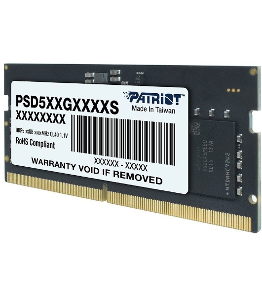 Оперативная память Patriot, DDR5, 32GB (1x32 GB), 4800 MHz, CL40 SO-DIMM