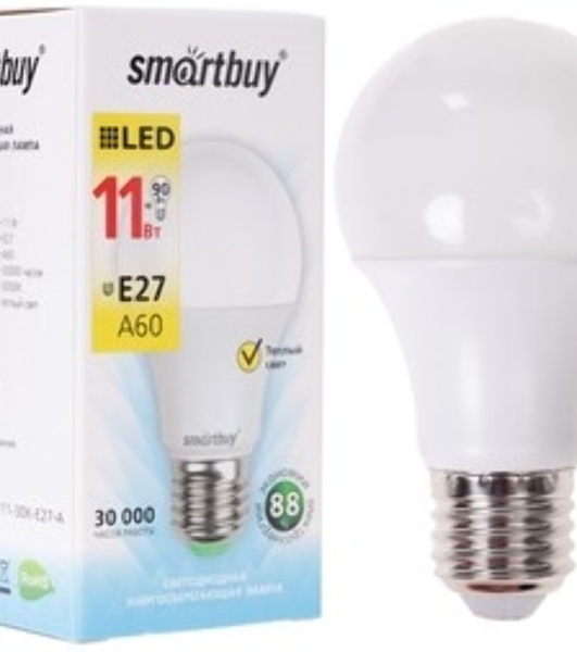 Светодиодная лампа Smartbuy-A60-11W/3000/E27
