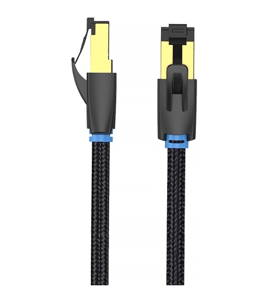 Патч-корд Vention прямой SFTP cat.8 RJ45 - 5м. черный Тканевая оплетка