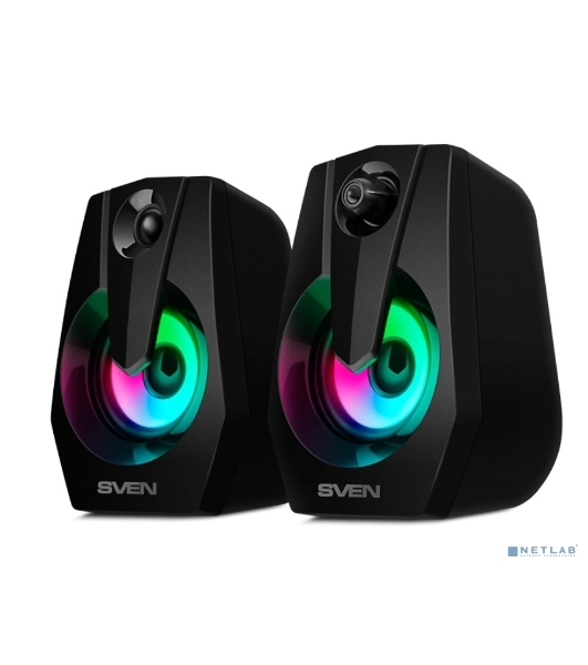 Акустическая система SVEN 370 2.0 черные (2x2W, USB, RGb подсветка)