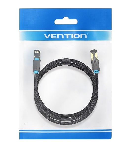 Патч-корд Vention прямой SFTP cat.8 RJ45 - 5м. черный Тканевая оплетка