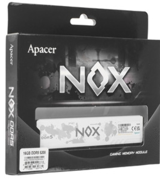 Оперативная память Apacer Nox, DDR5, 16GB (1x16 GB), 5200 MHz, CL40, DIMM, радиатор, черный