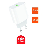 Сетевое зарядное устройство GoPower GPQC07 1USB 18W QC3.0 белый, фото2