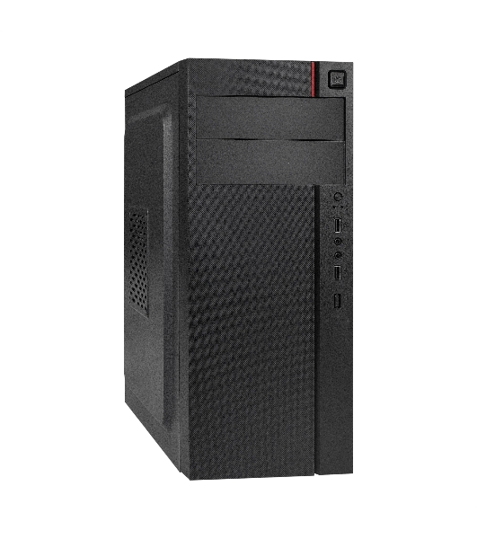 Компьютерный корпус Miditower ExeGate AA-440-UNS450 (ATX, БП UNS450 с вент. 12см, 2*USB, аудио, черный)