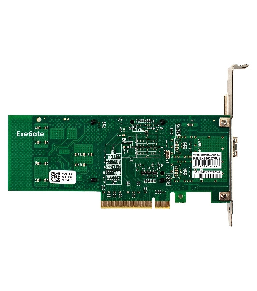 Комплект: Сетевой адаптер SFP+ ExeGate EXE-X520-DA1 + Трансивер Multi-Mode до 300м EXT-10G-MM850-LC2-300M (EX296227RUS PCI-E x8 v2.0, порты 1x SFP+ 10Gb/s (10/5/2.5/1Gb/s, 100Mb/s), Server NIC Intel Chipset JL82599EN + EX298327RUS: Tx:850/Rx:850 нм, до 300 м, разъем Duplex LC)