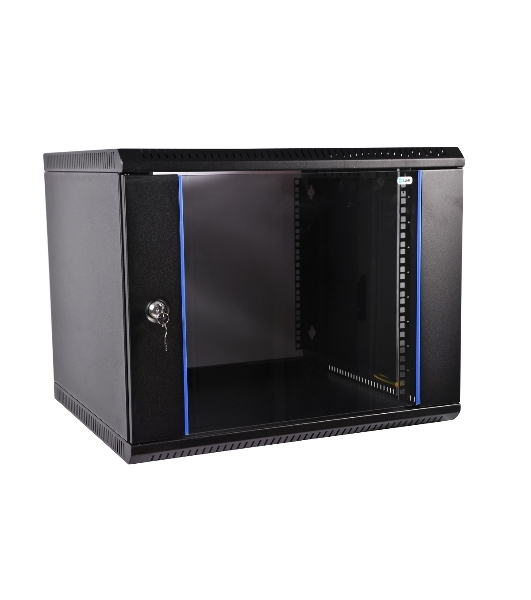 Шкаф телеком. настенный разборный 12U (600х350) дверь стекло,цвет черный (ШРН-Э-12.350-9005) (1 коробка)