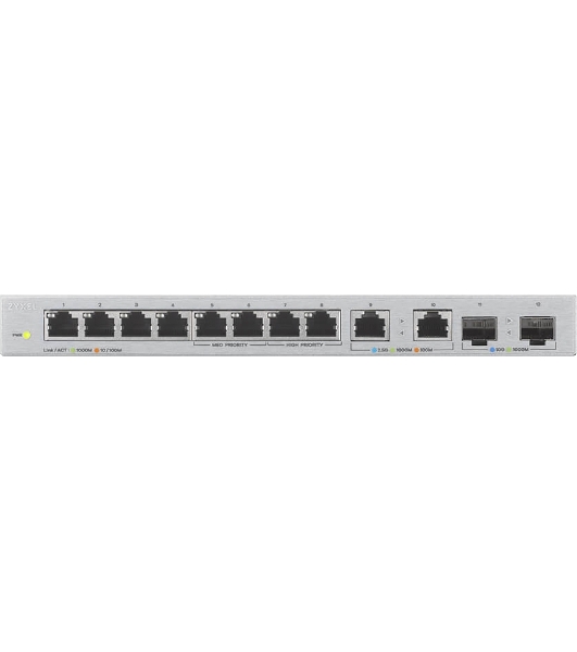 Коммутатор Zyxel XGS1010-12-ZZ0102F 8x1 Гбит/с 2x2.5 Гбит/с 2SFP+ неуправляемый